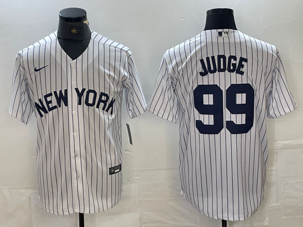 Men's New York Yankees #99 Aaron Judge White Cool Base Stitched Baseball Jersey